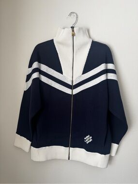 Knitted Sailor Blouson LV zip up sweater